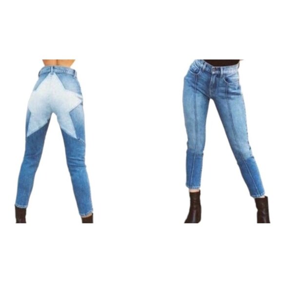 Revice Womens 27‎ Venus Crop Stargazer Star Butt Jeans - Picture 1 of 14